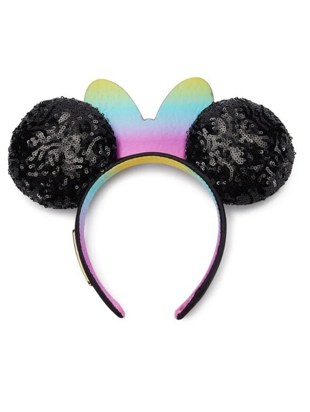 NWT Disney Parks Minnie Mouse Ears Disneyland 70th Anniversary Rainbow Sequin